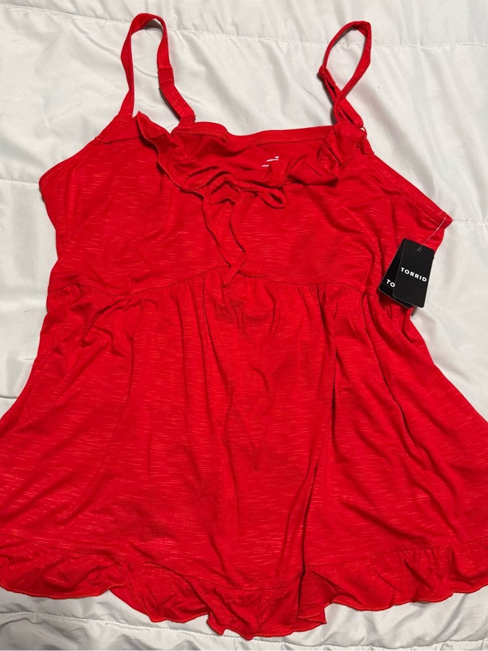 torrid Bright Red Ruffle Trim Cami